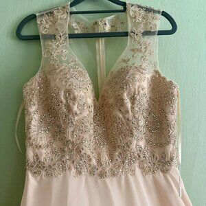Sz.10 -Beautiful Vintage Jeweled Top Lined Gown by Judy & Julia